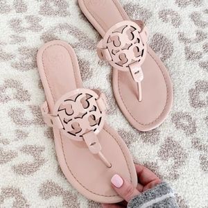 Tory Burch Miller Patent Sandal Sea Shell Pink 9.5